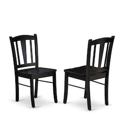 Dublin Wood Dining Chair with Solid Wood Seat for Dining Room, Set of 2