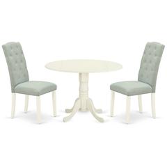 Dining Room Set Linen White, DLCE3-WHI-15