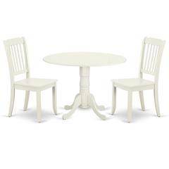 Dining Room Set Linen White, DLDA3-LWH-W
