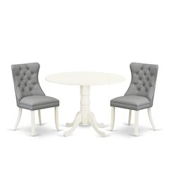 3 Piece Dinette Set for Small Spaces Consists of a Round Dining Table