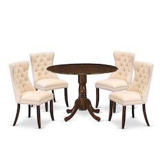 5 Piece Dining Room Furniture Set Consists of a Round Kitchen Table