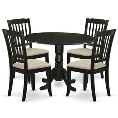 Dining Room Set Black, DLDA5-BLK-C