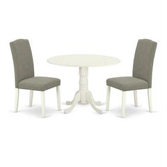 Dining Room Set Linen White, DLEN3-LWH-06