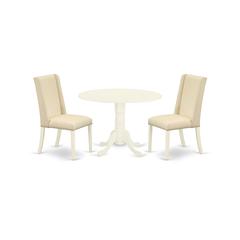 Dining Room Set Linen White, DLFL3-WHI-01