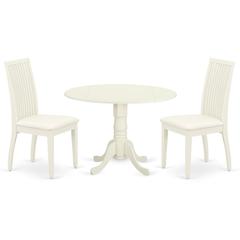 Dining Room Set Linen White, DLIP3-WHI-C