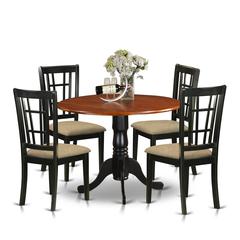 DLNI5-BCH-C 5 PC Kitchen Table set-Dining Table and 4 Wood Kitchen Chairs
