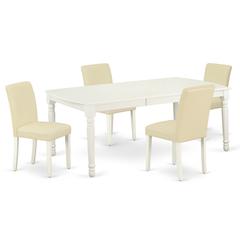 Dining Room Set Linen White, DOAB5-LWH-64