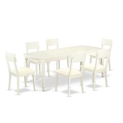 Dining Room Set Linen White, DOAD7-LWH-LC