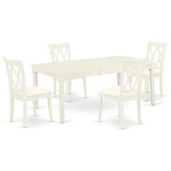 Dining Room Set Linen White, DOCL5-LWH-C
