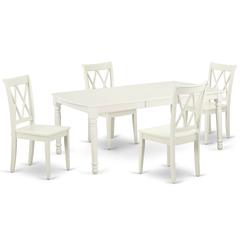 Dining Room Set Linen White, DOCL5-LWH-W