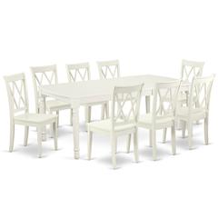 Dining Room Set Linen White, DOCL9-LWH-W