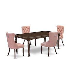5 Piece Dining Room Set Consists of a Rectangle Wooden Table
