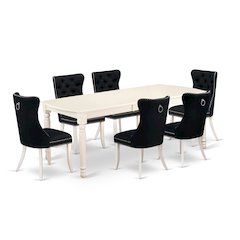 7 Piece Dining Set Consists of a Rectangle Kitchen Table with Butterfly Leaf