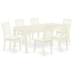 Dining Room Set Linen White, DODA7-LWH-C