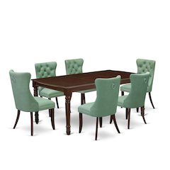 7 Piece Dining Set Consists of a Rectangle Wooden Table with Butterfly Leaf