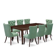 9 Piece Dining Set Consists of a Rectangle Kitchen Table with Butterfly Leaf