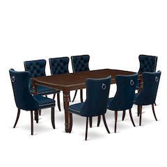 9 Piece Dining Set Contains a Rectangle Kitchen Table with Butterfly Leaf