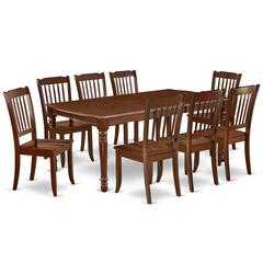 Dining Room Set Mahogany, DODA9-MAH-W