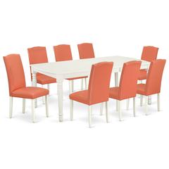 Dining Room Set Linen White, DOEN9-LWH-78