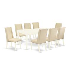 Dining Room Set Linen White, DOFL9-LWH-01