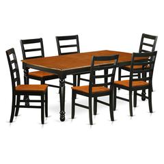 Dining Room Set Black & Cherry, DOPF7-BCH-W