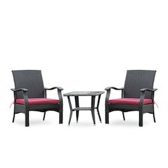 Wicker Patio Set Black, DTL3C01B