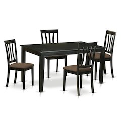 Dining Room Table Set for 4 with Rectangular Table and Wooden Chairs