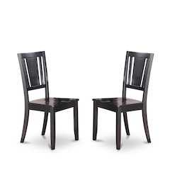 Elegant Black Wooden Dining Chairs – Classic Design, Set of 2