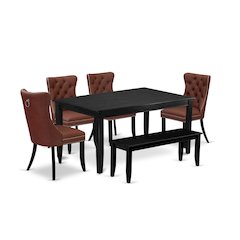 6 Piece Kitchen Table Set Consists of a Rectangle Dining Table