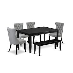 6 Piece Kitchen Table & Chairs Set Consists of a Rectangle Dining Table