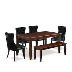 6 Piece Dining Room Table Set Consists of a Rectangle Kitchen Table