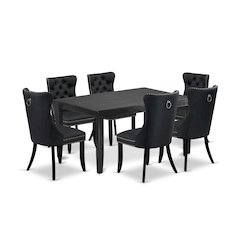 7 Piece Kitchen Table & Chairs Set Consists of a Rectangle Dining Table