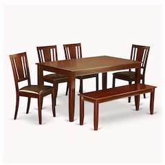 6  PC  Dining  room  set-with  bench  Kitchen  table  set  -Table  and  4  Dining  Chairs  and  Bench