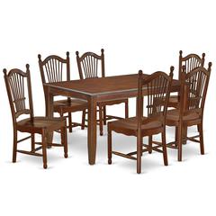 Dining Room Set Mahogany, DUDO7-MAH-W