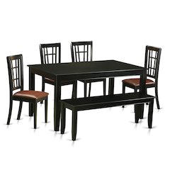6  PC  Kitchen  nook  Dining  set  -  Kitchen  Table  and  4  Dining  Chairs  plus  Bench