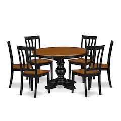 7-Piece Breakfast Room Set, Black & Cherry