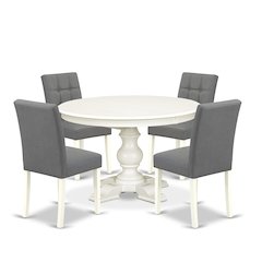9-Piece Dining Table Set, Linen White