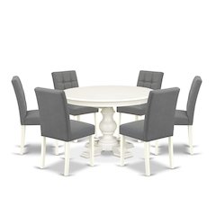 7-Piece Kitchen Table Set, Linen White