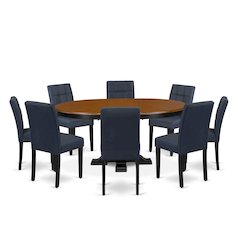 7-Piece Dining Room Table Set, Black & Cherry