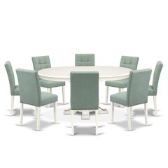 9-Piece Dining Table Set, Linen White
