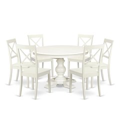 9-Piece Dining Room Table, Linen White