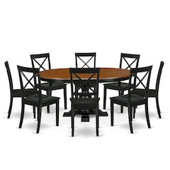 5-Piece Modern Dining Set, Black & Cherry