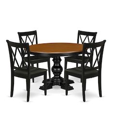 5-Piece Dining Room Set, Black & Cherry