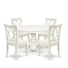 9-Piece Dining Table Set, Linen White