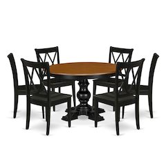 5-Piece Dining Table Set, Black & Cherry