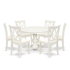 7-Piece Kitchen Table Set, Linen White