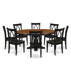 5-Piece Dining Table Set, Black & Cherry