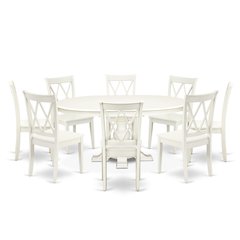 9-Piece Modern Dining Set, Linen White