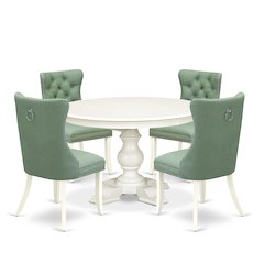 9-Piece Kitchen Dining Set, Linen White