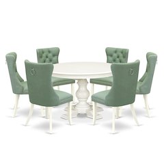 9-Piece Dining Table Set, Linen White